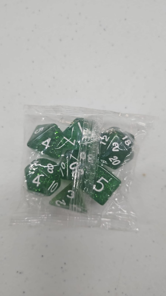 Dados Bolsa 7 Unidades (Verde)