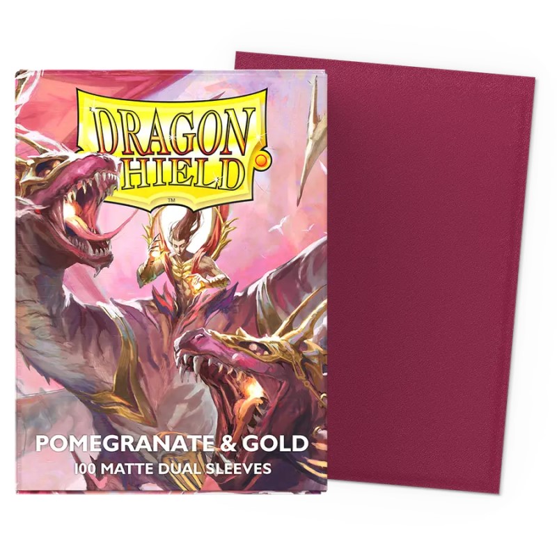 Dragon Shield Standard Sleeves Matte Dual - Pomegranate/Gold 100 ct.
