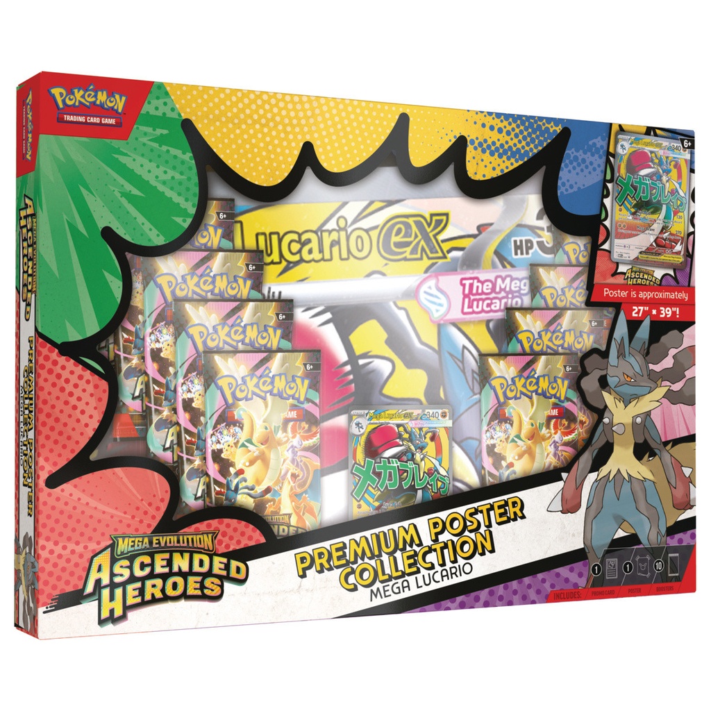 Pokémon TCG: Mega Evolution 2.5 - "Ascended Heroes" Premium Poster Collection. Mega Lucario ex - ENGLISH