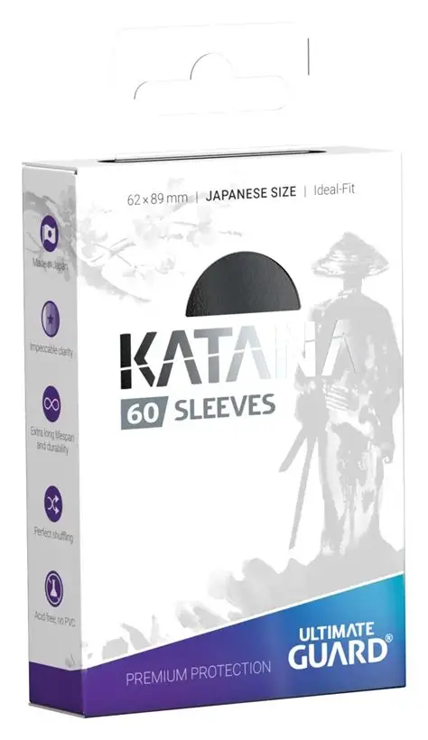 Ultimate Guard Katana Sleeves Japanese Size Black 60ct.
