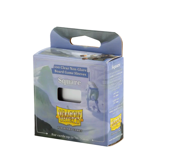 Square - Clear/Non-Glare - Board Game Sleeves - Common Standard 100ct. / Card Size: 70mm x 70mm / Sleeve Size 72mm x 73mm