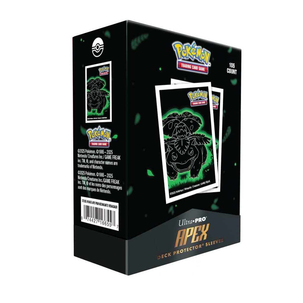 Ultra Pro Neon Kanto 105ct APEX Deck Protector® Sleeves Venusaur for Pokémon