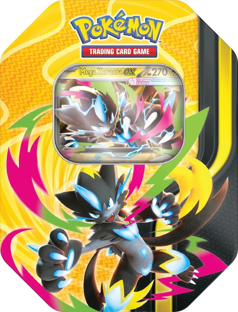 Pokemon TCG: Mega Forces Tin Mega Zeraora ex - ESPAÑOL - 